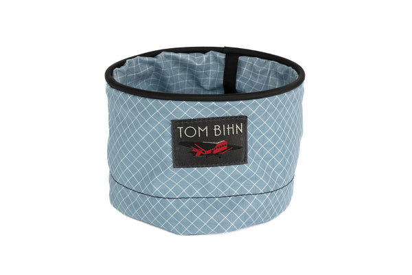 A Small Travel Tray in Tidal (blue with white grid) 200 Halcyon.